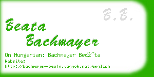 beata bachmayer business card